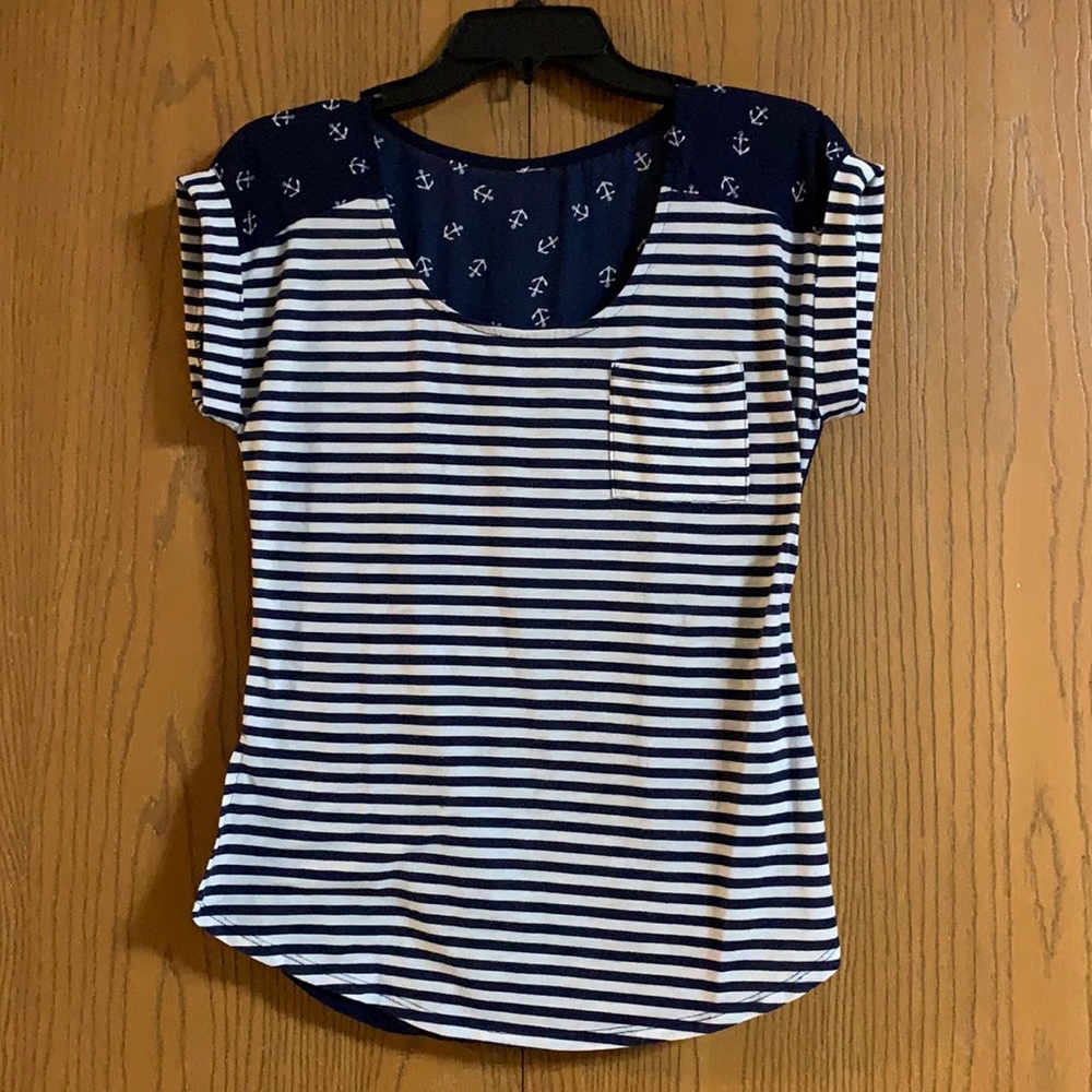 Striped top with anchors